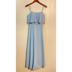 Christina Wu Celebration Womens Gown Size 10 Baby Blue Chiffon Beaded Princess